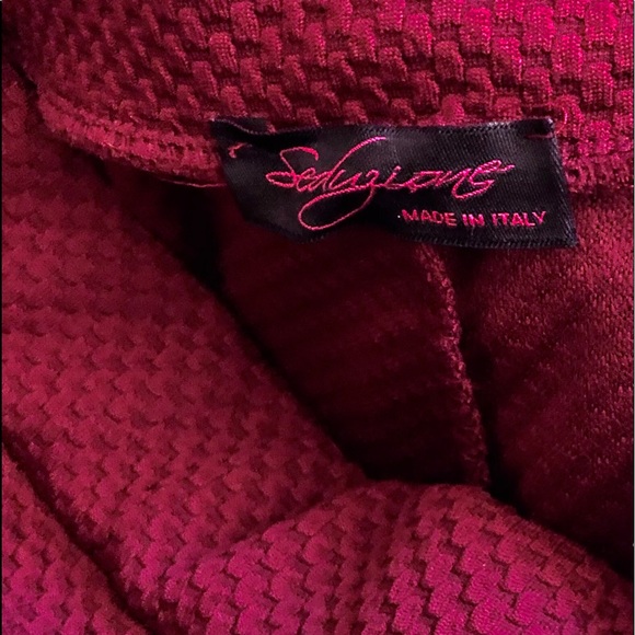 BRAND NEW SEDUZIONE Dark Brick Red Rich Textured Comfort Stretch Leggings S-XXL - Picture 5 of 10